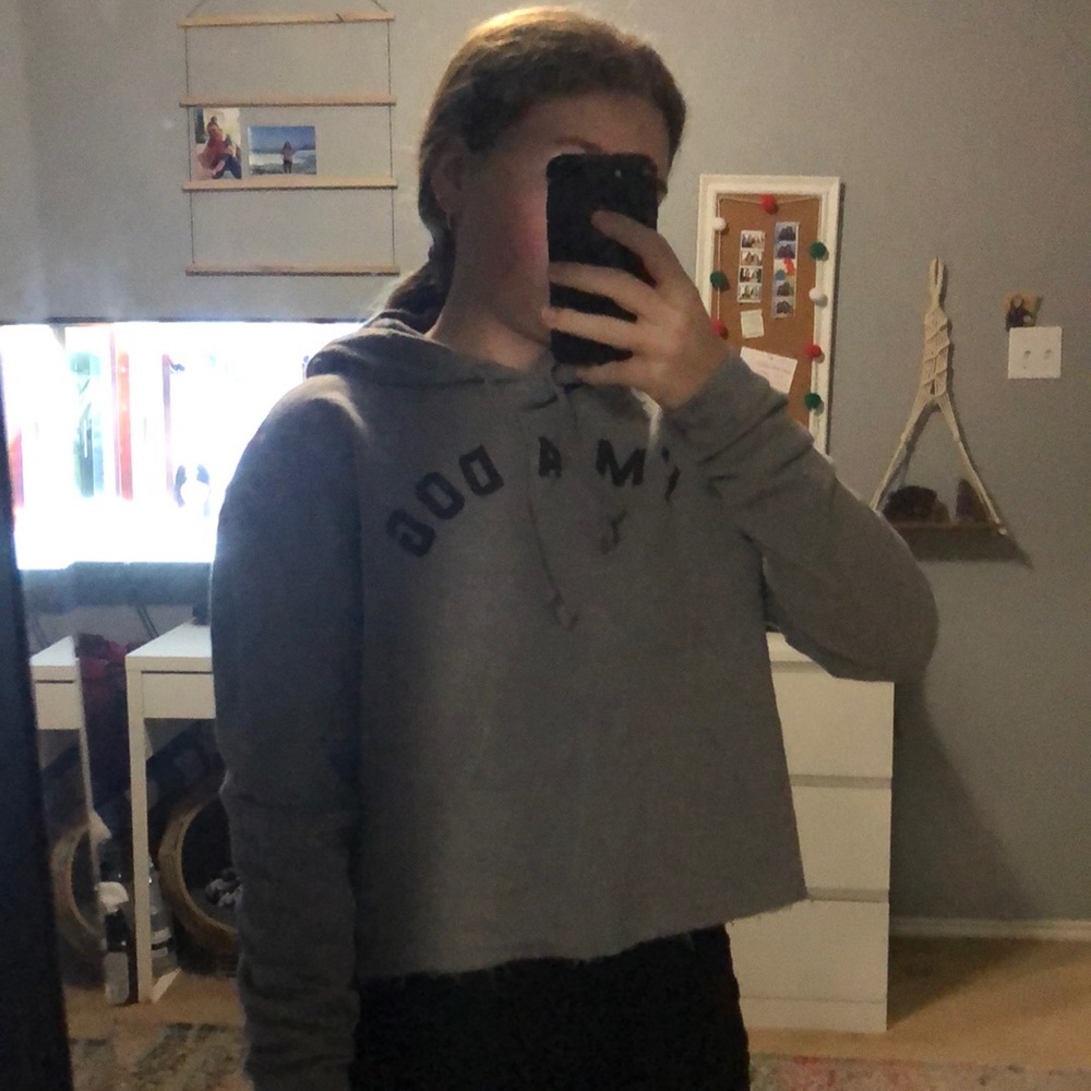 Grey cropped hoodie